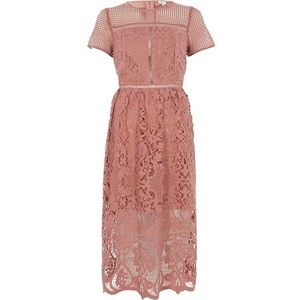 Blush pink river island midi dress